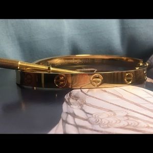 Gold Screw On Love Bracelet